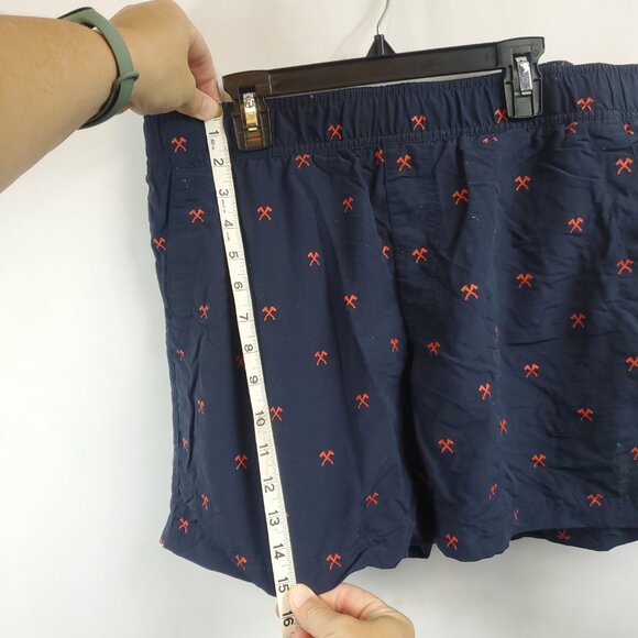 The North Face Pull On Mens Pickaxe Design Navy Blue Red Shorts Sz Medium - Picture 7 of 10
